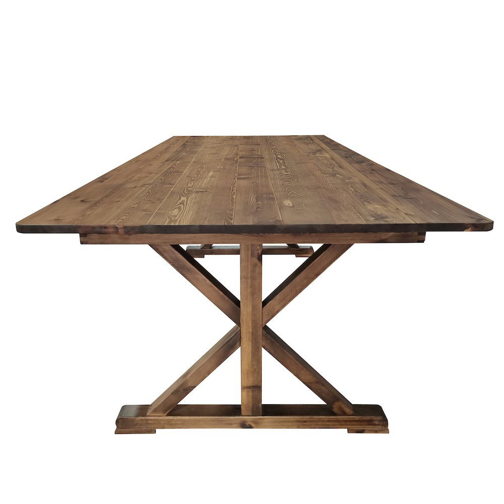 8' x 40" Farm Style Dining Table with X-Legs for Commercial and Residential Use