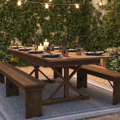 8' x 40" Farm Style Dining Table with X-Legs for Commercial and Residential Use