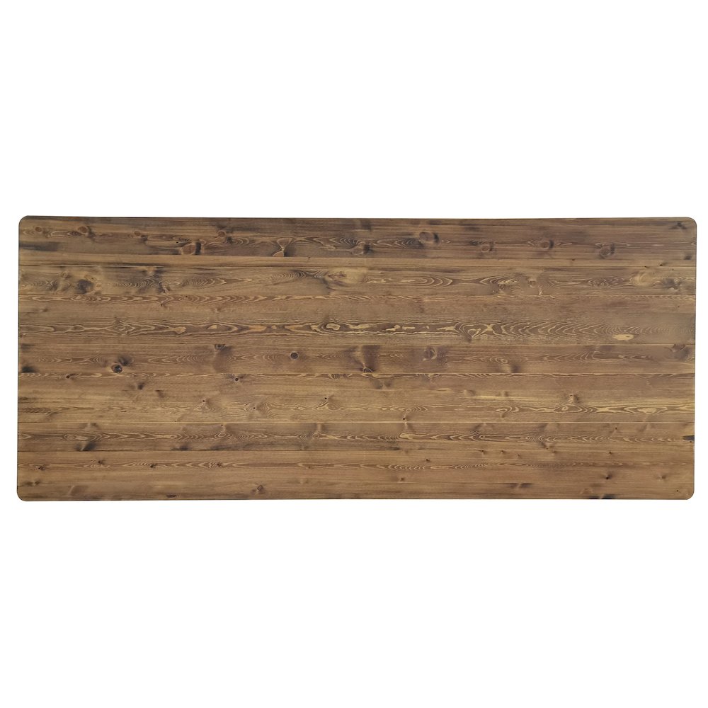 8' x 40" Farm Style Dining Table with X-Legs for Commercial and Residential Use