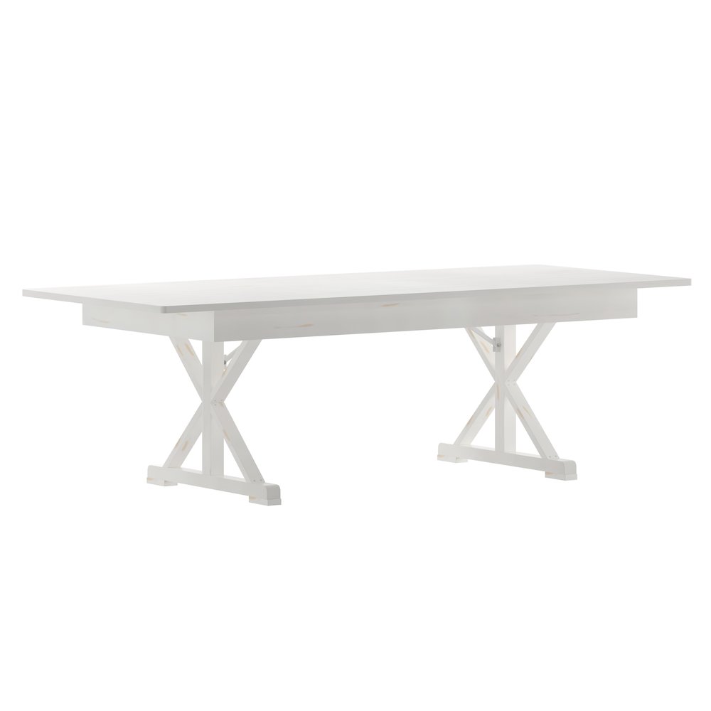 8' x 40" Farm Style Dining Table with X-Legs for Commercial and Residential Use