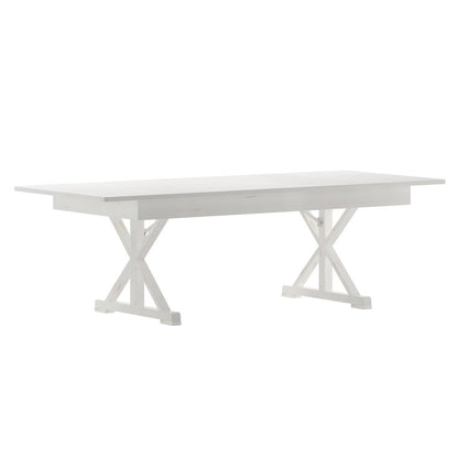 8' x 40" Farm Style Dining Table with X-Legs for Commercial and Residential Use
