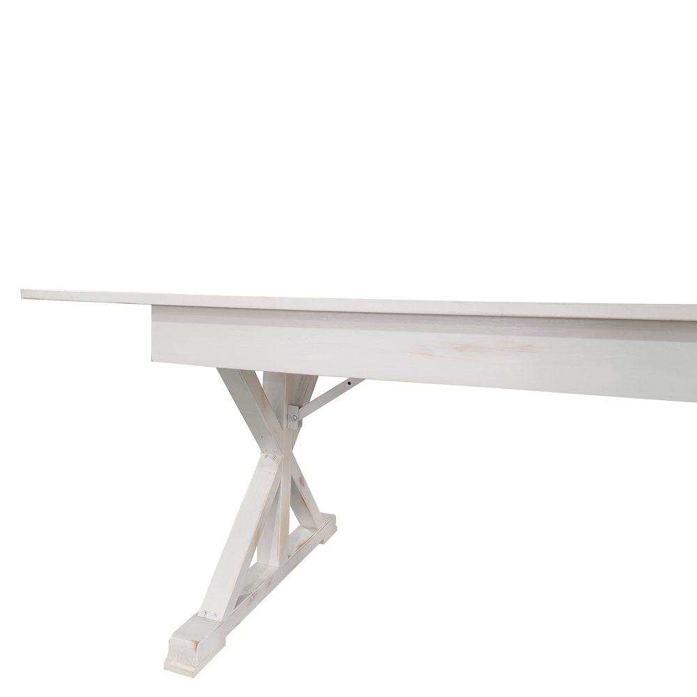 8' x 40" Farm Style Dining Table with X-Legs for Commercial and Residential Use