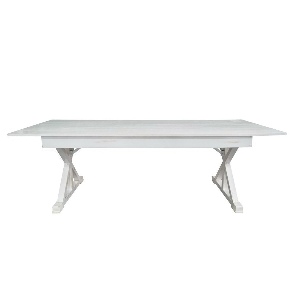8' x 40" Farm Style Dining Table with X-Legs for Commercial and Residential Use
