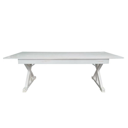 8' x 40" Farm Style Dining Table with X-Legs for Commercial and Residential Use