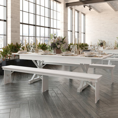 8' x 40" Farm Style Dining Table with X-Legs for Commercial and Residential Use