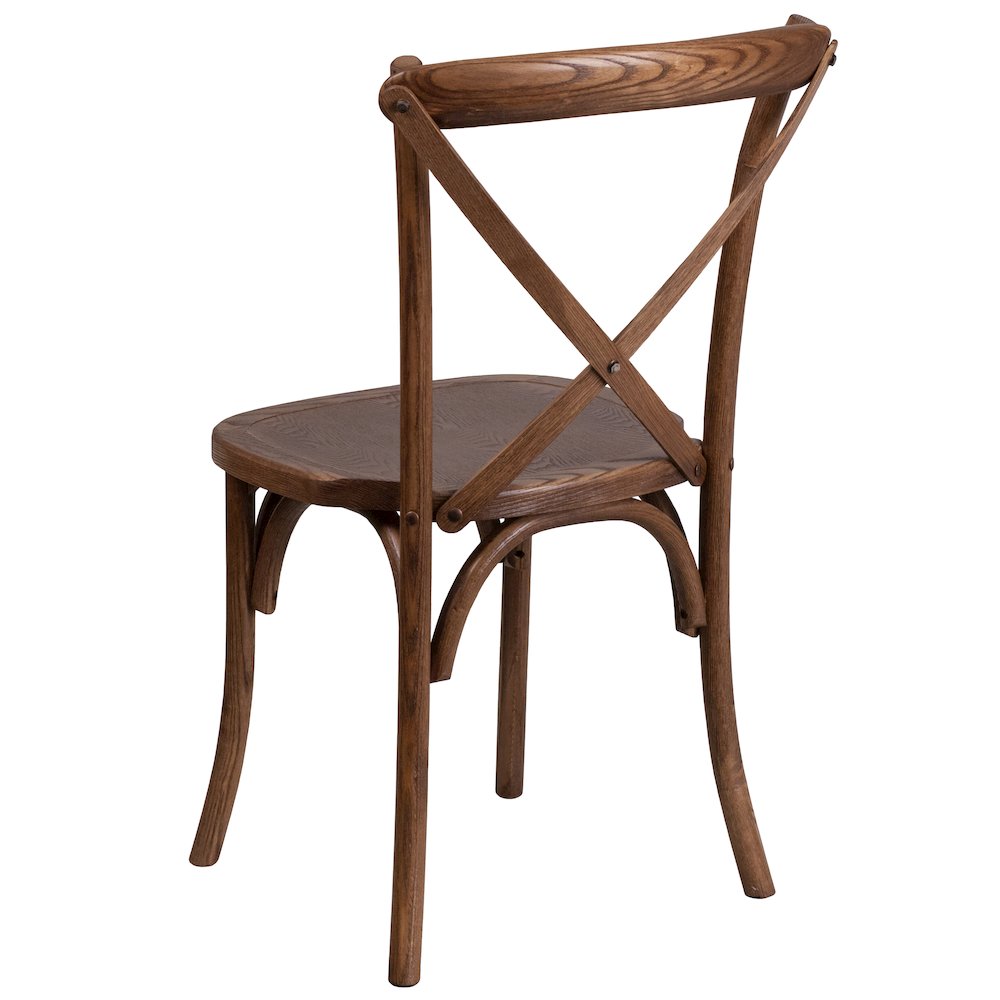 7' x 40'' Antique Folding Farm Table Set with 6 Cross Back Chairs and Cushions