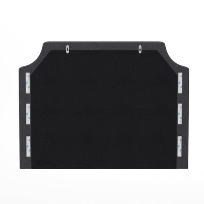 Twin Headboard with Two Power Outlets, USB Port, and USB Type-C Port, Gray Linen