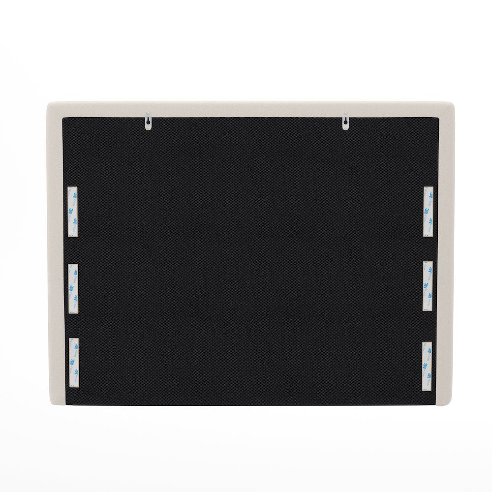 Upholstered Twin Headboard with Two Power Outlets, USB Port, Beige