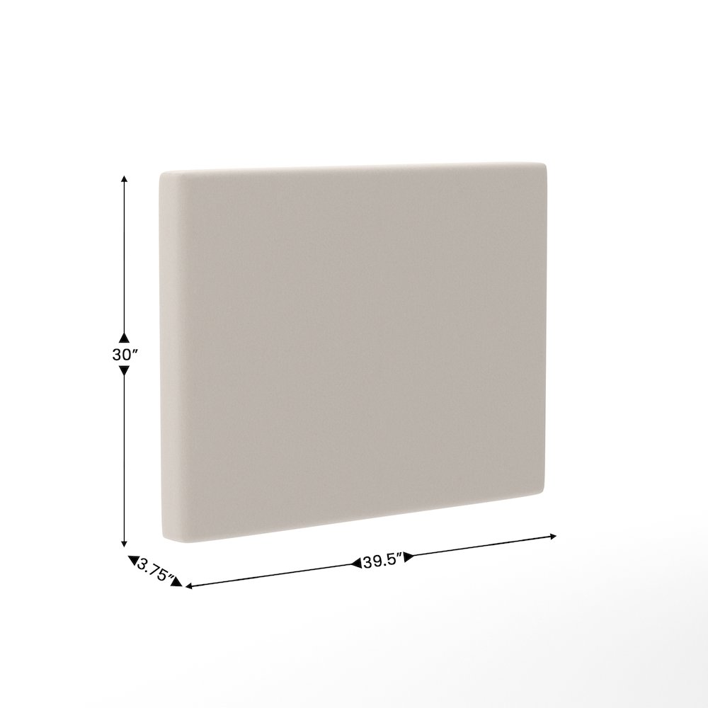 Upholstered Twin Headboard with Two Power Outlets, USB Port, Beige