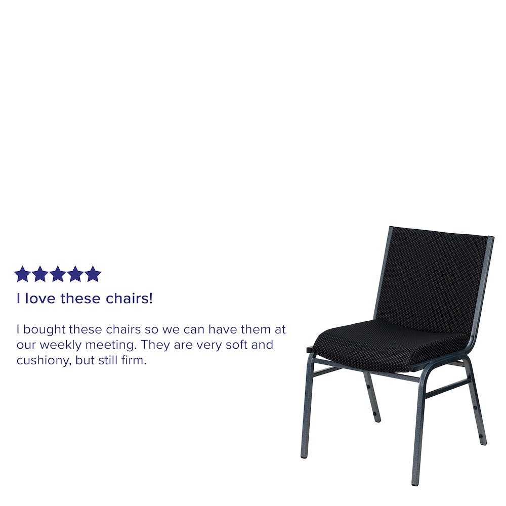 Heavy Duty Black Dot Fabric Stack Chair