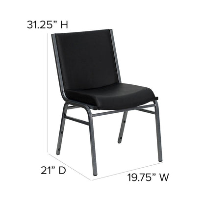 Heavy Duty Black Vinyl Stack Chair