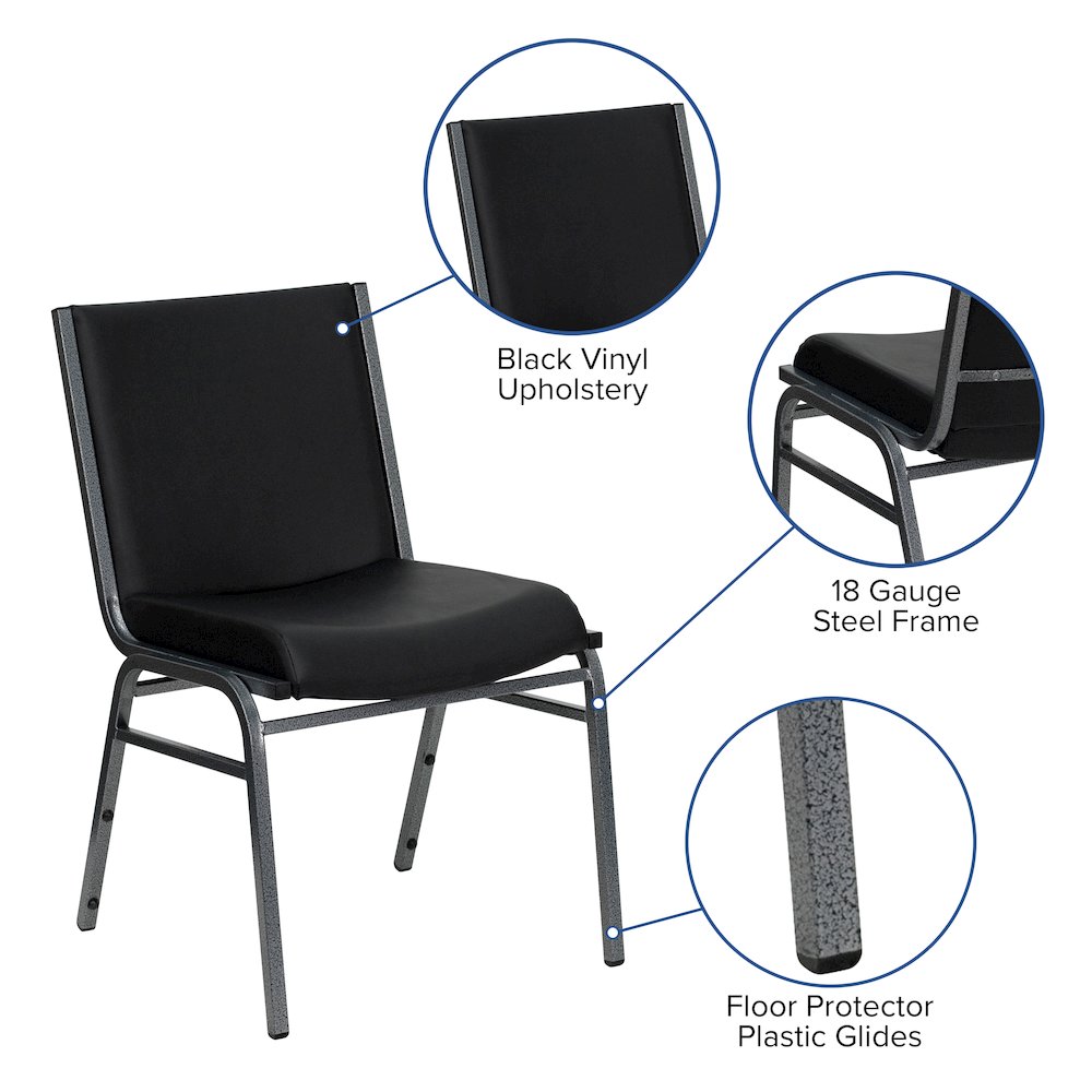 Heavy Duty Black Vinyl Stack Chair