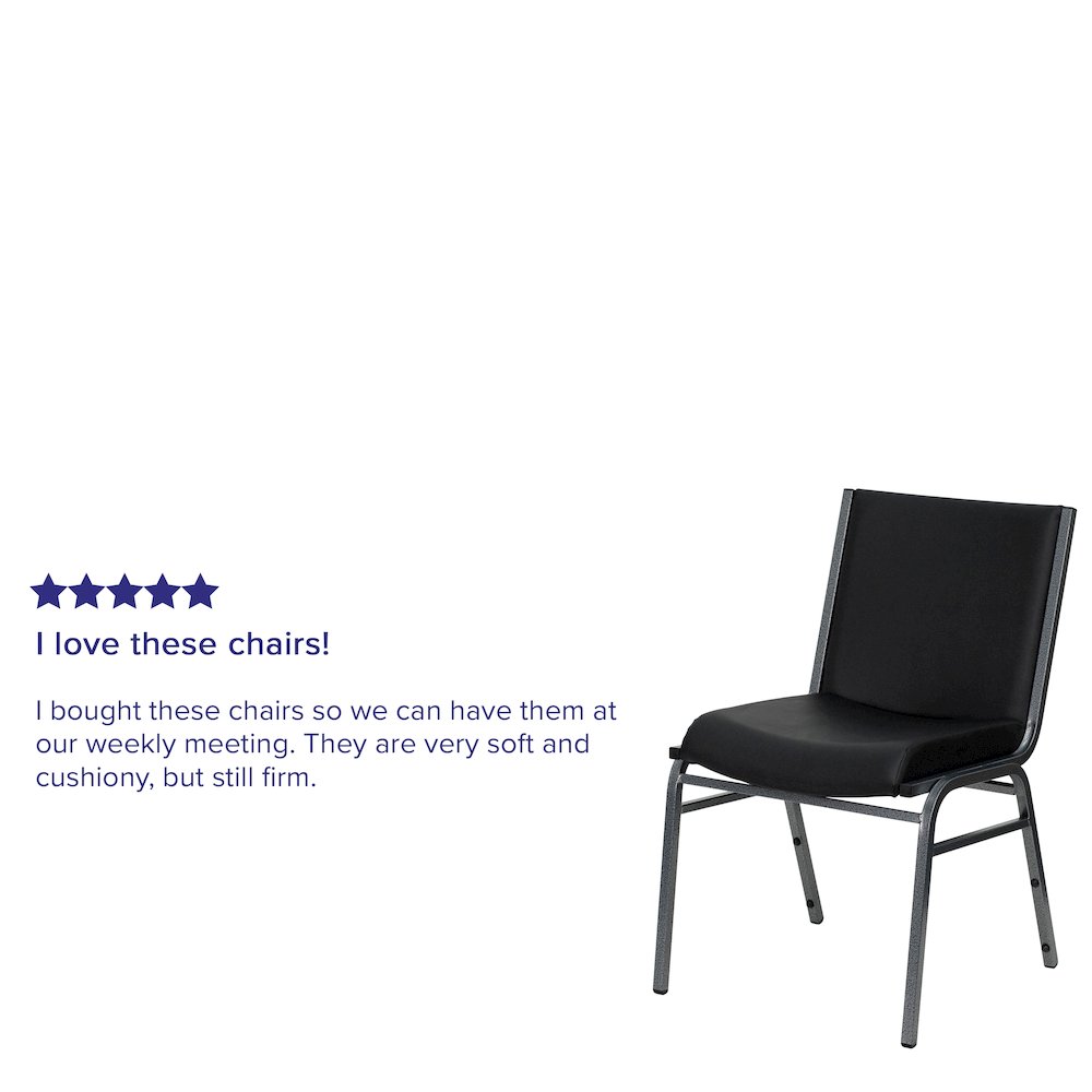 Heavy Duty Black Vinyl Stack Chair