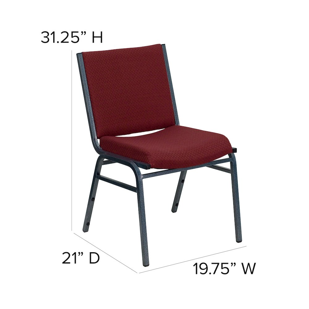 Heavy Duty Burgundy Patterned Fabric Stack Chair