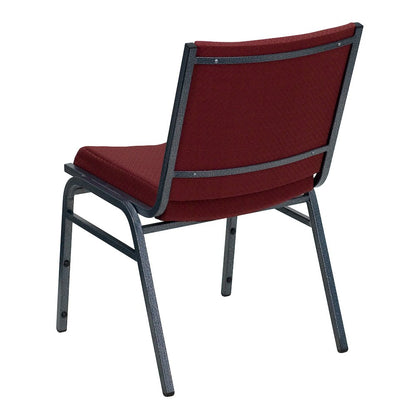 Heavy Duty Burgundy Patterned Fabric Stack Chair