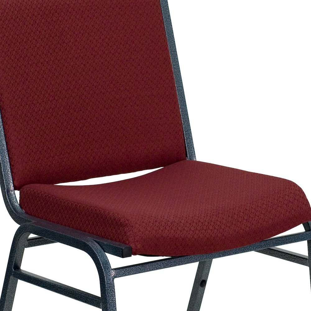 Heavy Duty Burgundy Patterned Fabric Stack Chair