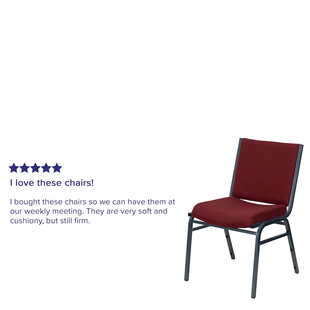 Heavy Duty Burgundy Patterned Fabric Stack Chair