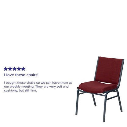 Heavy Duty Burgundy Patterned Fabric Stack Chair