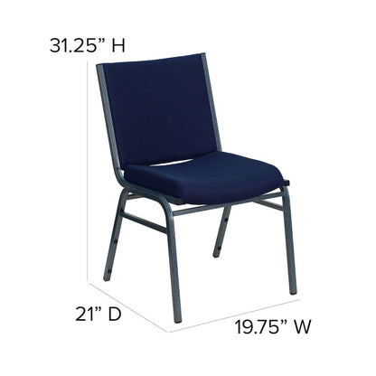 Heavy Duty Navy Blue Dot Fabric Stack Chair