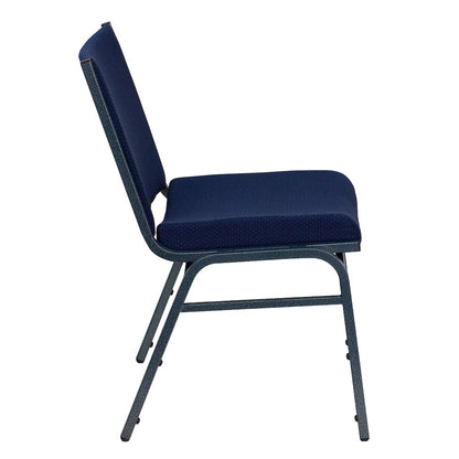 Heavy Duty Navy Blue Dot Fabric Stack Chair