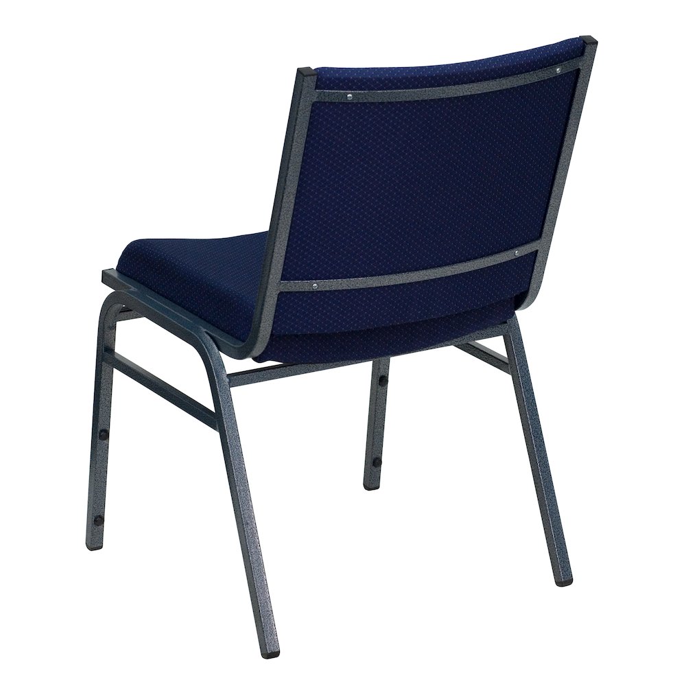 Heavy Duty Navy Blue Dot Fabric Stack Chair