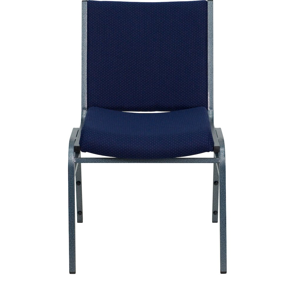 Heavy Duty Navy Blue Dot Fabric Stack Chair