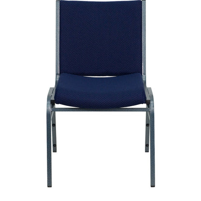 Heavy Duty Navy Blue Dot Fabric Stack Chair