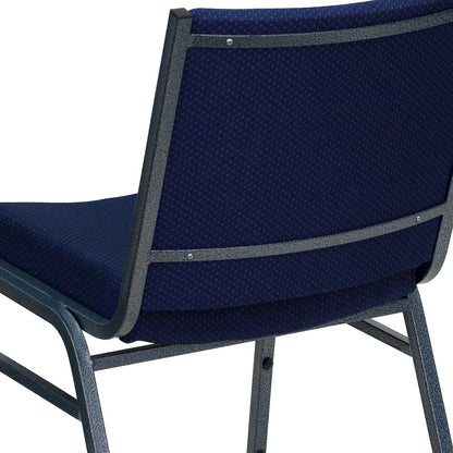 Heavy Duty Navy Blue Dot Fabric Stack Chair