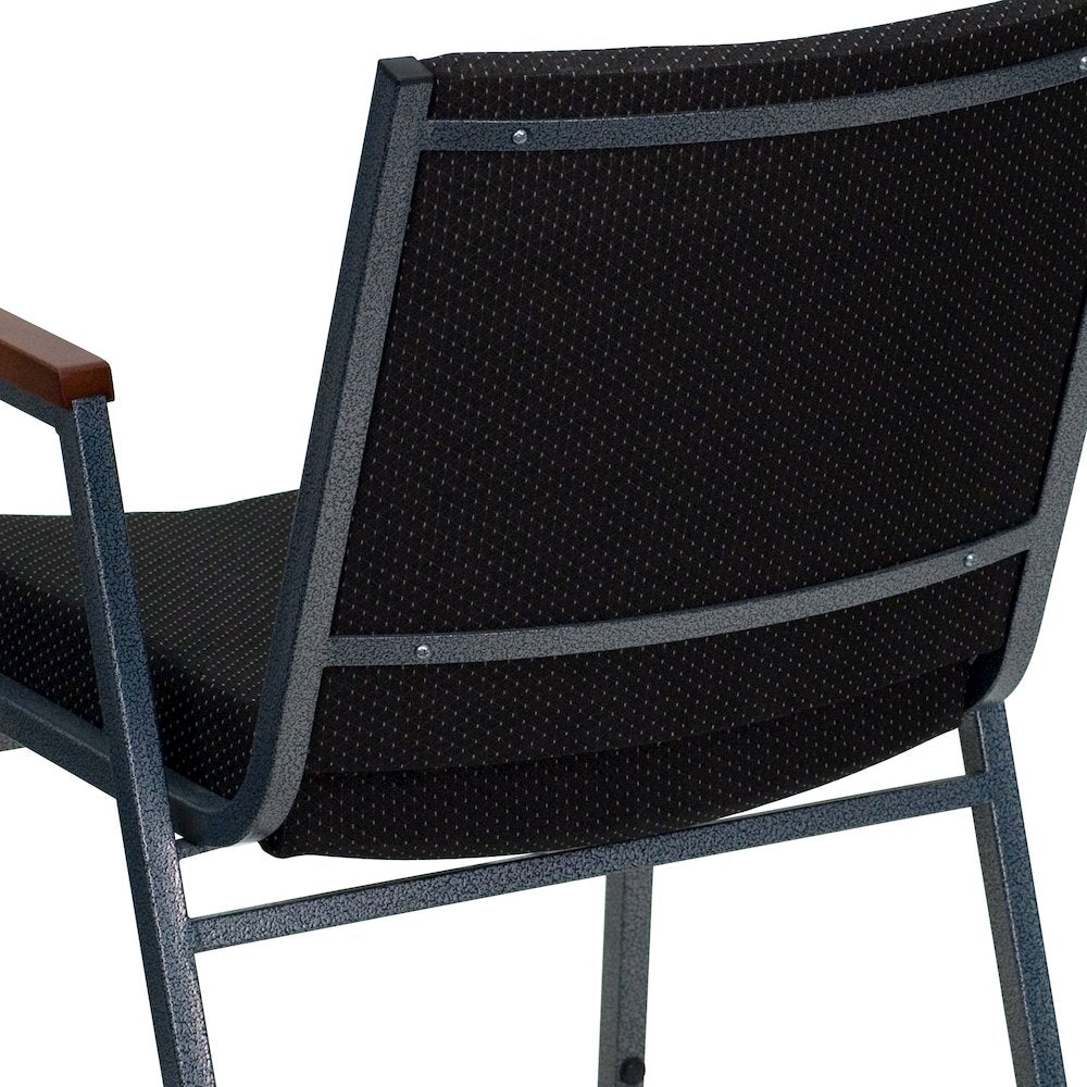 Heavy Duty Black Dot Fabric Stack Chair with Arms