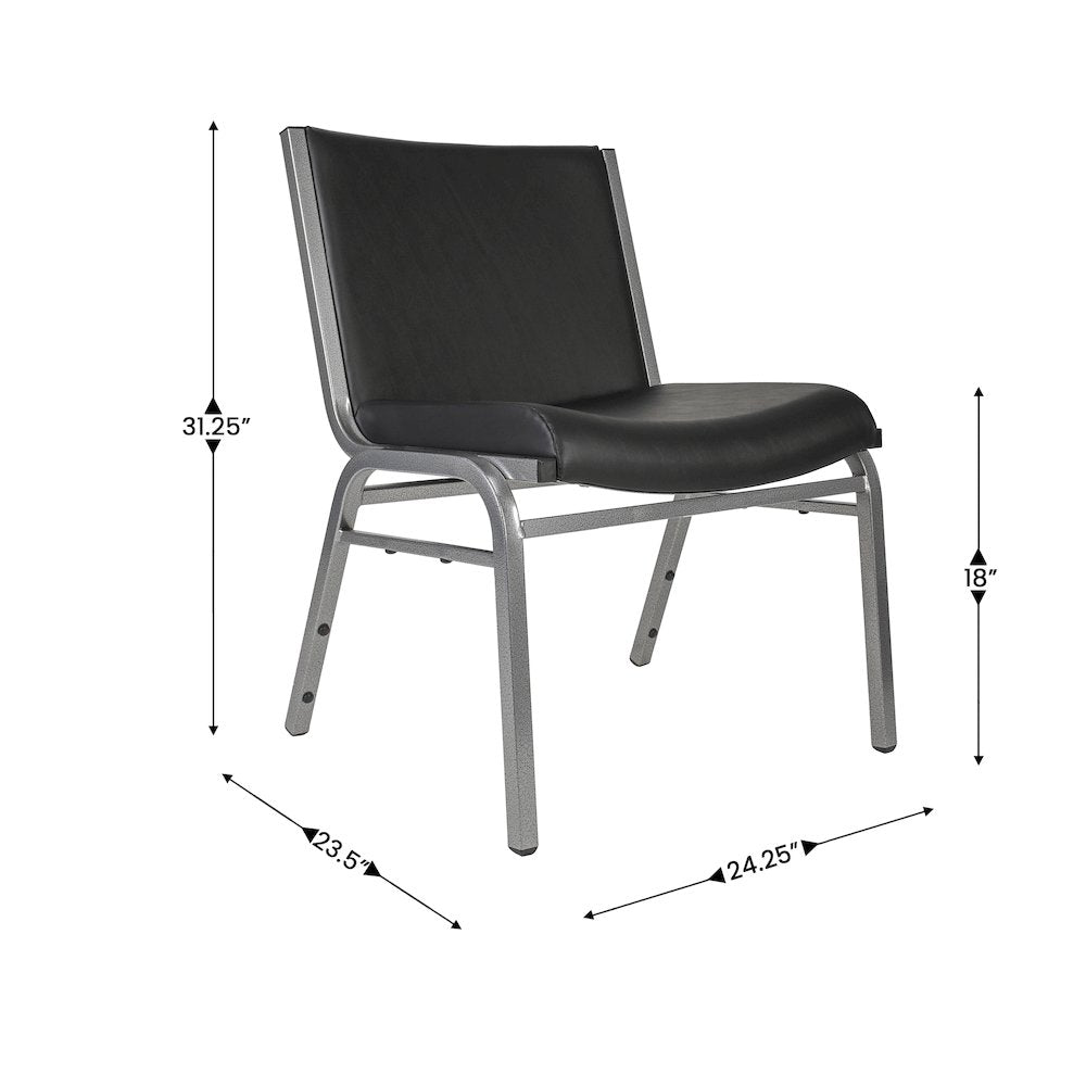 HERCULES Big & Tall 1000 lb. Rated Black Vinyl Stack Chair
