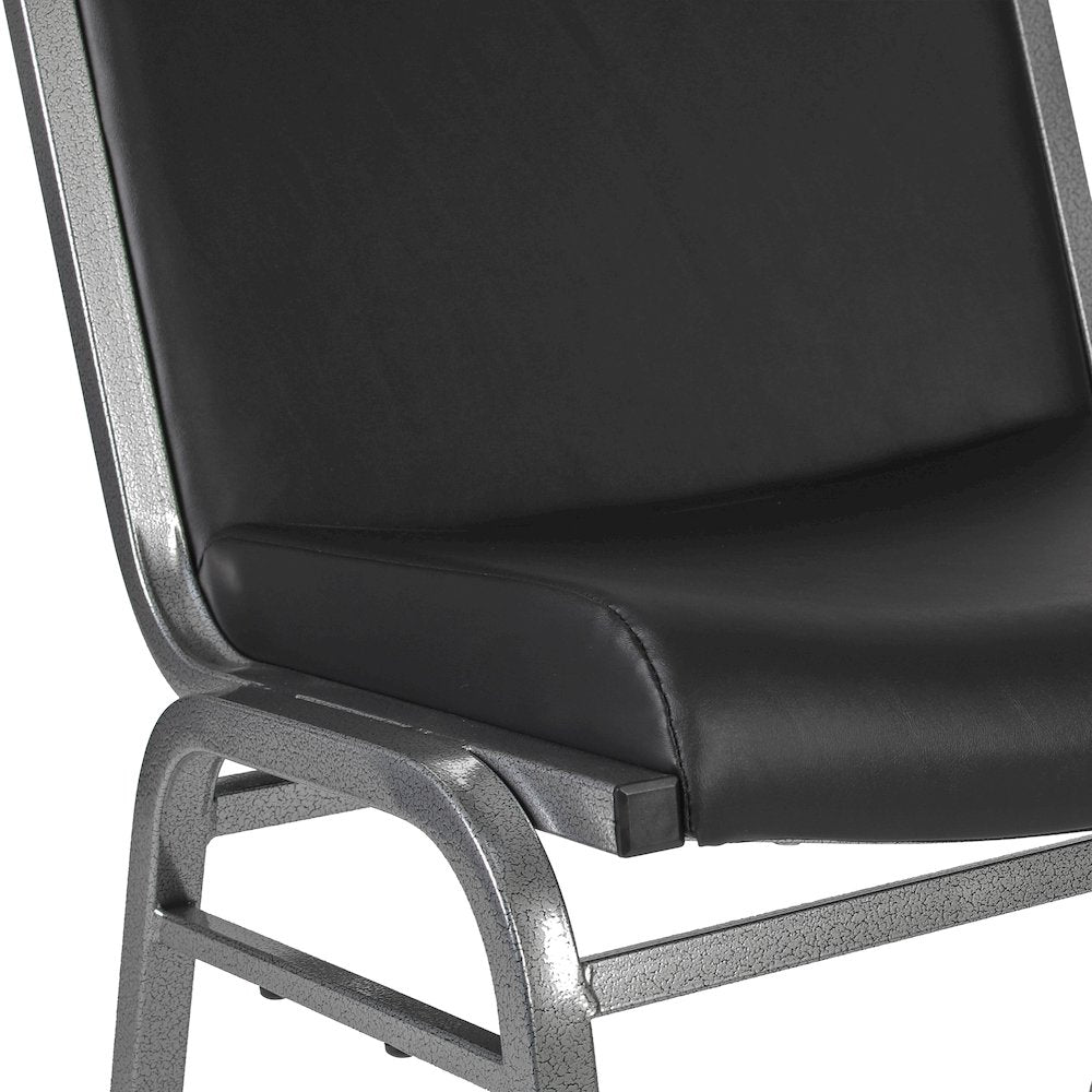 HERCULES Big & Tall 1000 lb. Rated Black Vinyl Stack Chair