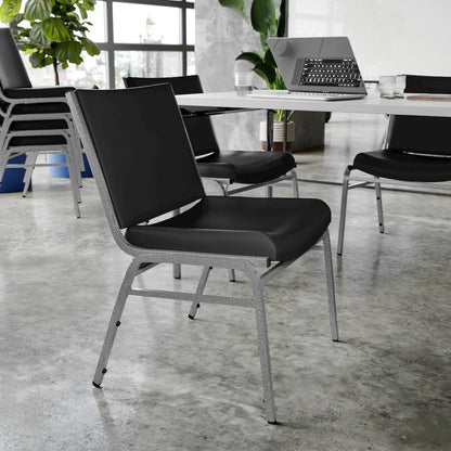 HERCULES Big & Tall 1000 lb. Rated Black Vinyl Stack Chair