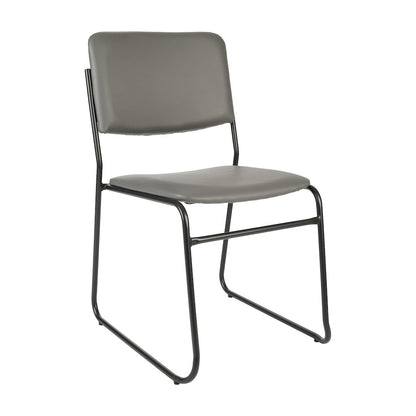 HERCULES 500 lb. Capacity High Density Gray Vinyl Stacking Chair with Sled Base