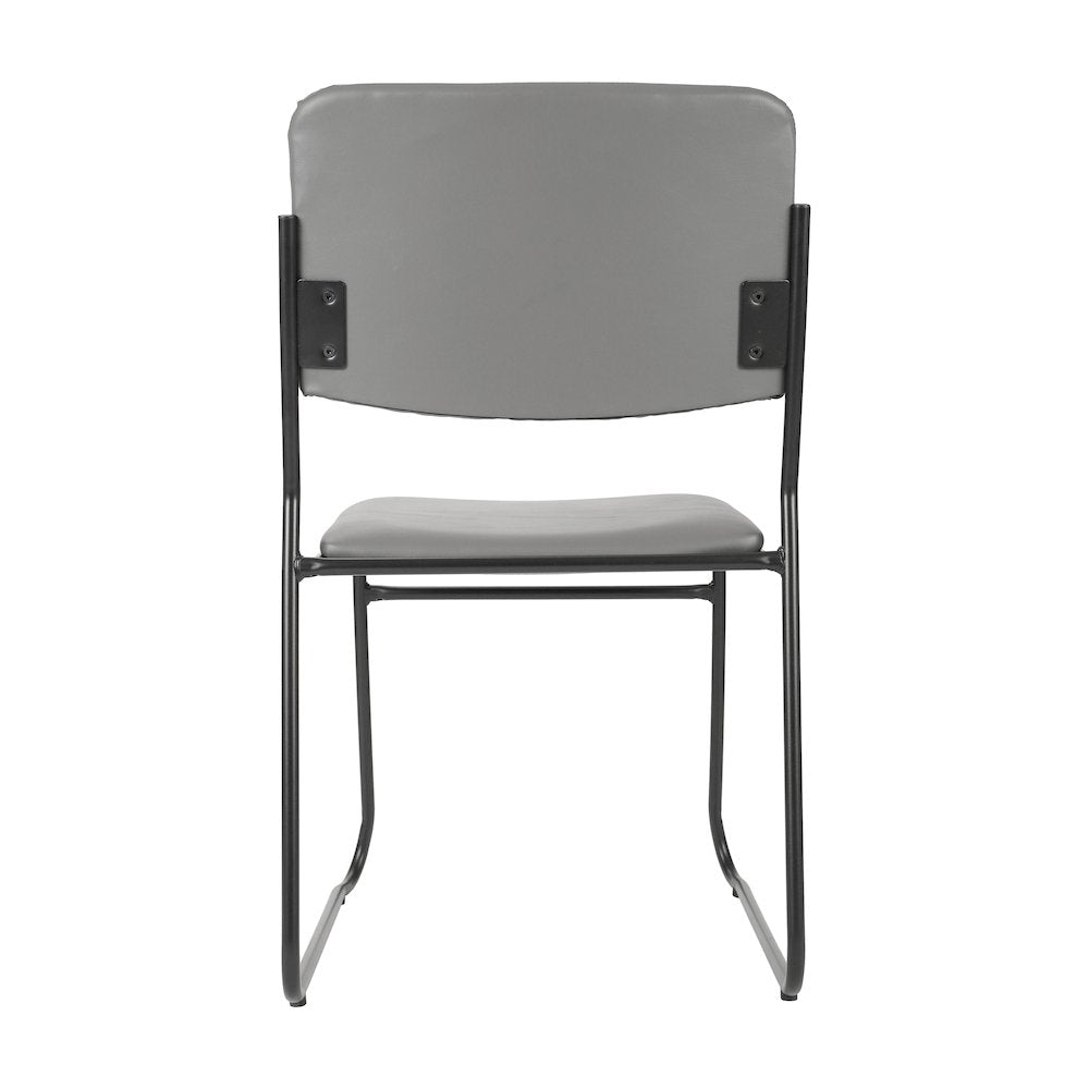 HERCULES 500 lb. Capacity High Density Gray Vinyl Stacking Chair with Sled Base