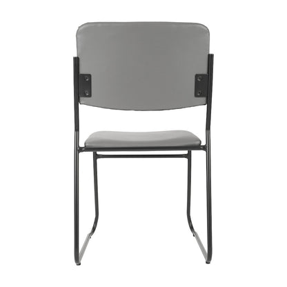 HERCULES 500 lb. Capacity High Density Gray Vinyl Stacking Chair with Sled Base