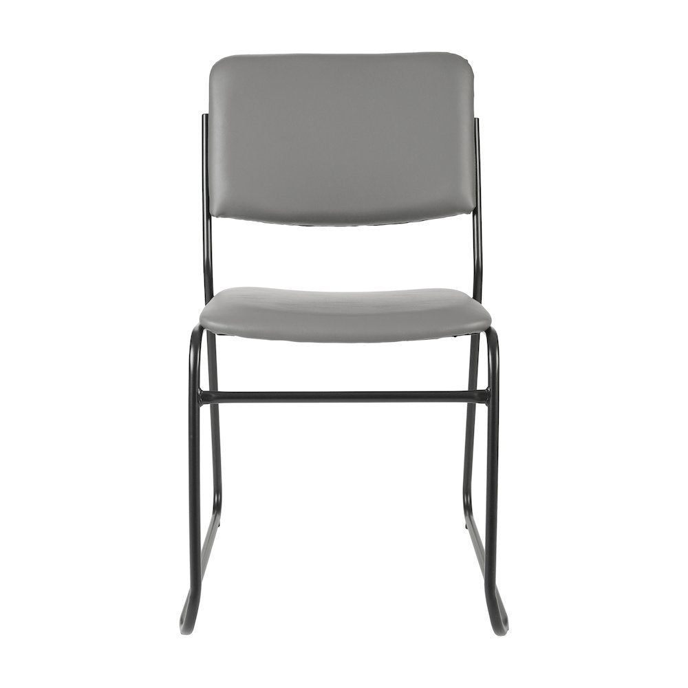 HERCULES 500 lb. Capacity High Density Gray Vinyl Stacking Chair with Sled Base