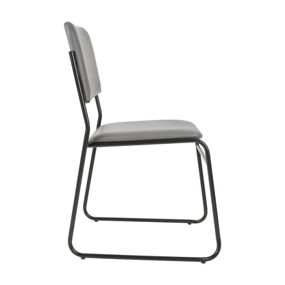 HERCULES 500 lb. Capacity High Density Gray Vinyl Stacking Chair with Sled Base