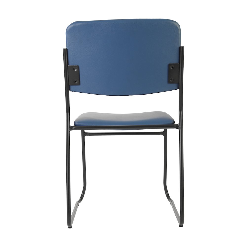HERCULES 500 lb. Capacity High Density Navy Vinyl Stacking Chair with Sled Base