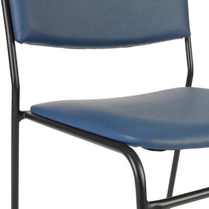 HERCULES 500 lb. Capacity High Density Navy Vinyl Stacking Chair with Sled Base