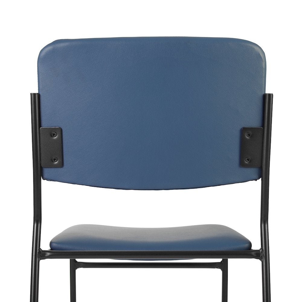 HERCULES 500 lb. Capacity High Density Navy Vinyl Stacking Chair with Sled Base