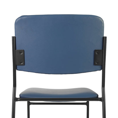 HERCULES 500 lb. Capacity High Density Navy Vinyl Stacking Chair with Sled Base