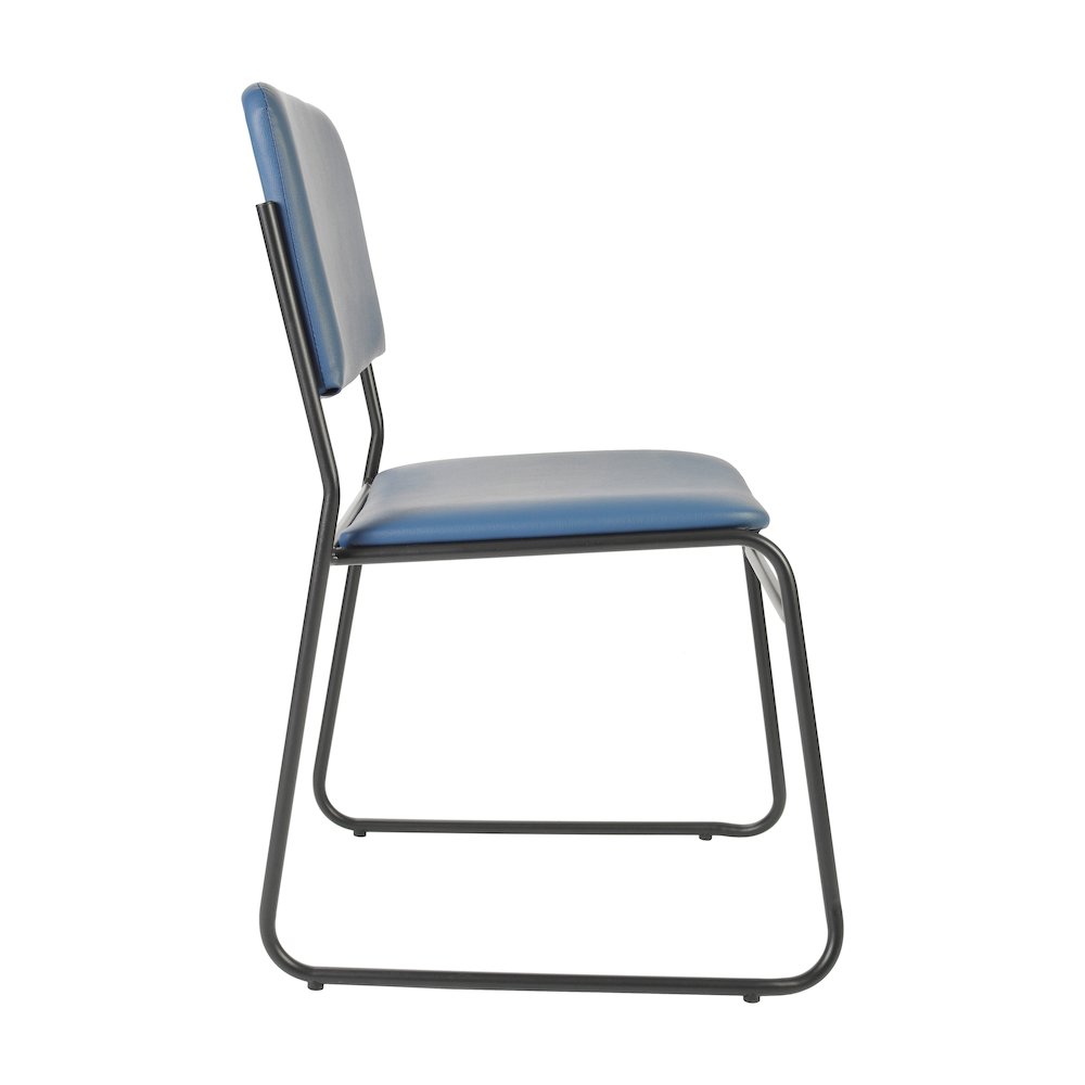 HERCULES 500 lb. Capacity High Density Navy Vinyl Stacking Chair with Sled Base