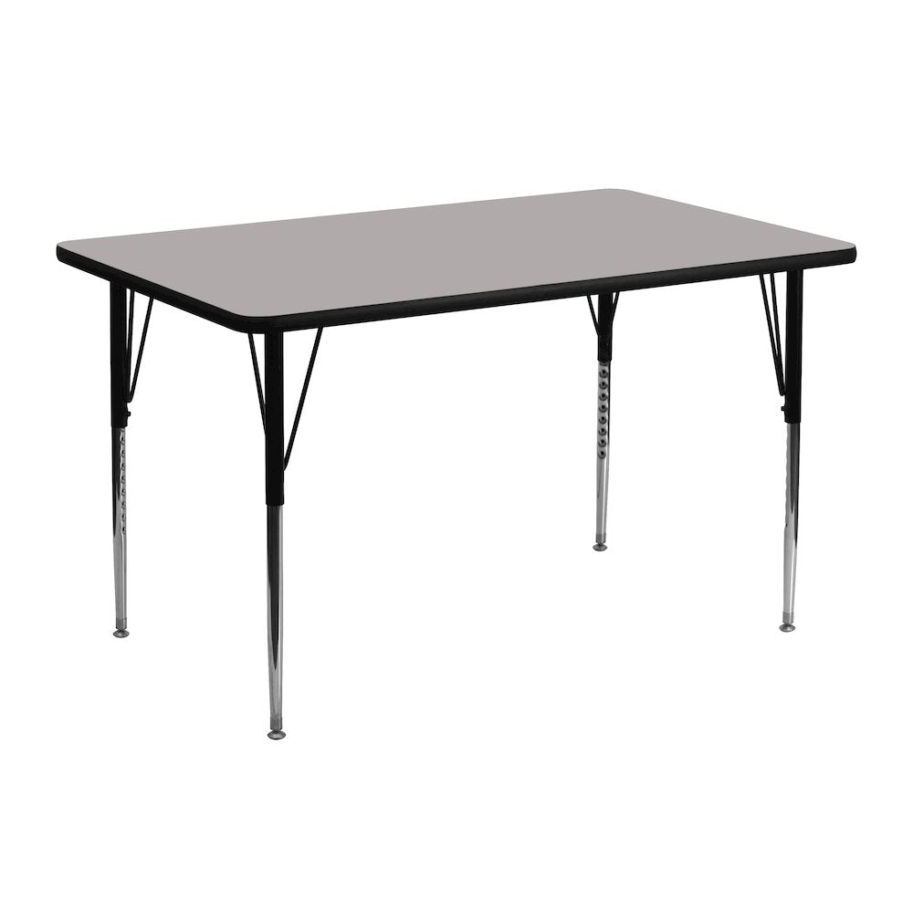 24''W x 48''L Grey HP Activity Table - Standard Height Adjustable Legs
