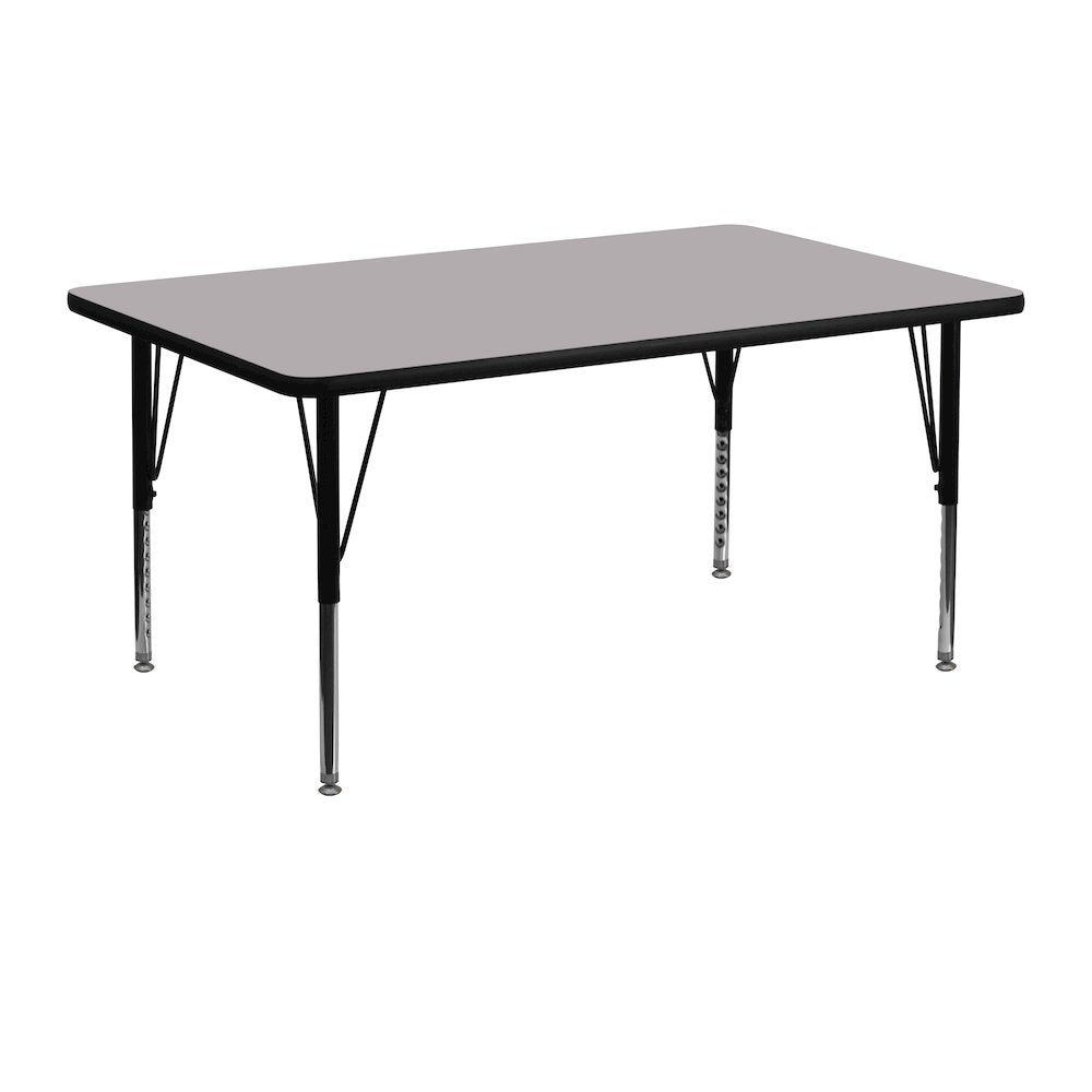 24''W x 48''L Grey Thermal Activity Table - Height Adjustable Short Legs