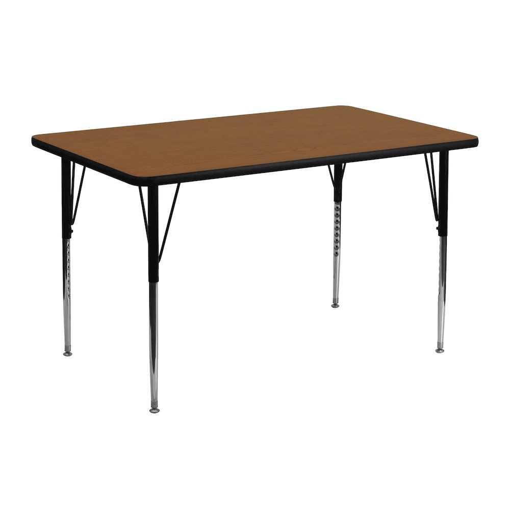 24''W x 48''L Oak HP Activity Table - Standard Height Adjustable Legs