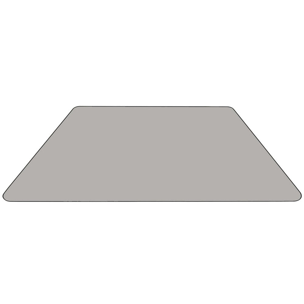 22.5''W x 45''L Trapezoid Grey HP Activity Table - Standard Height Legs