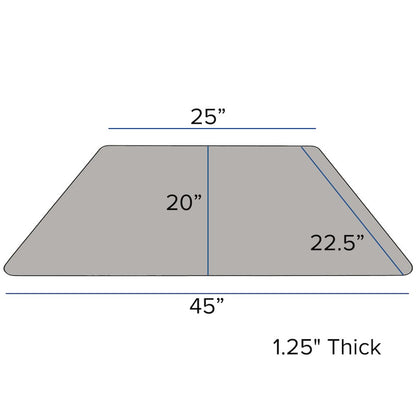 22.5''W x 45''L Trapezoid Grey HP Activity Table - Height Adjustable Short Legs