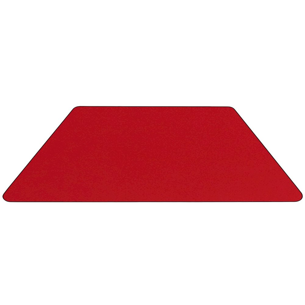 22.5''W x 45''L Trapezoid Red HP Activity Table - Standard Height Legs