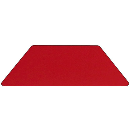 22.5''W x 45''L Trapezoid Red HP Activity Table - Standard Height Legs