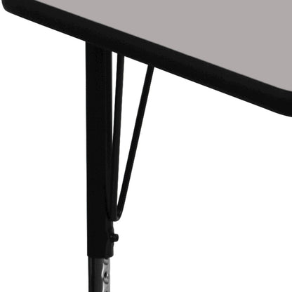 24''W x 60''L Grey HP Activity Table - Standard Height Adjustable Legs